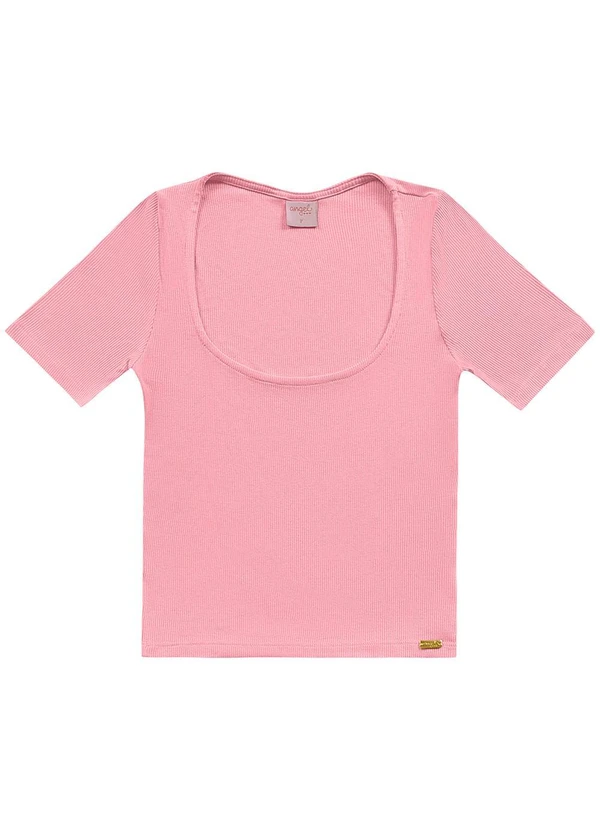 Angel - Blusa Decote Quadrado Basic Rosa 5