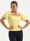 Cativa - Blusa Decote Quadrado em Cotton Azul Claro - variação: Amarelo Claro