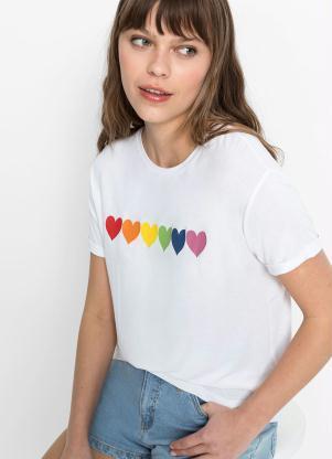 Blusa Decote Redondo Manga Curta (Branca)