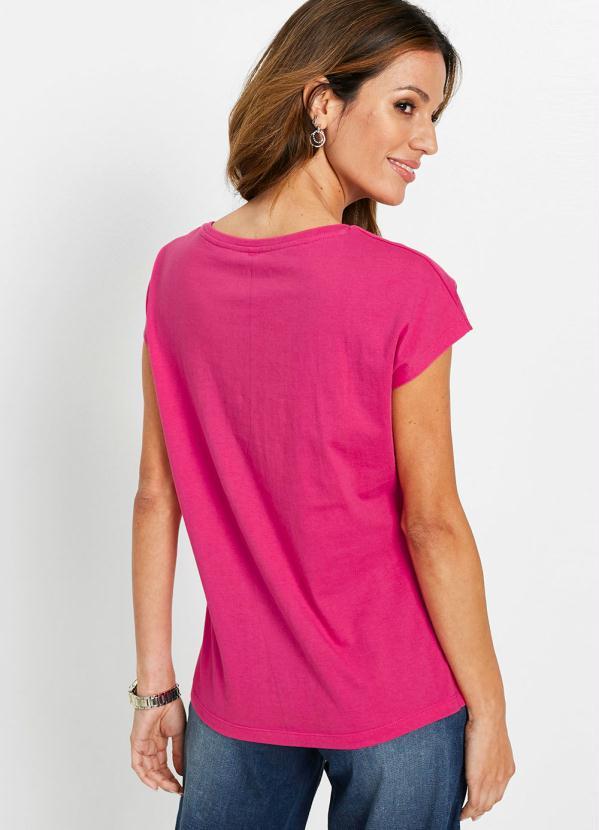 Outlet - Blusa Decote Redondo Manga Curta Pink 5