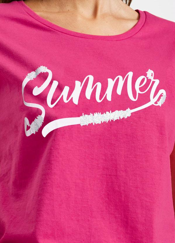 Outlet - Blusa Decote Redondo Manga Curta Pink 3