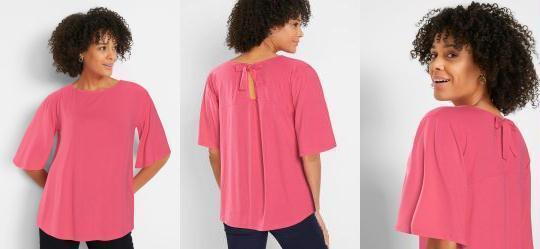 Blusa Decote Redondo Pink