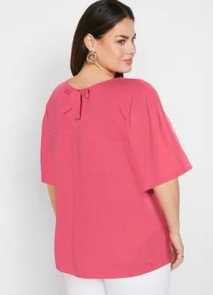 bonprix - Blusa Decote Redondo Pink - BONPRIX