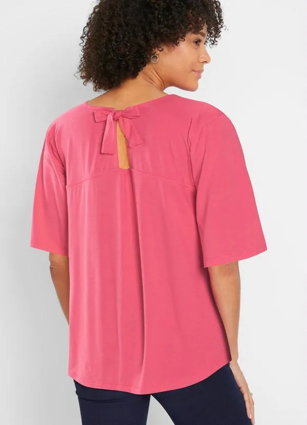 bonprix - Blusa Decote Redondo Pink 2