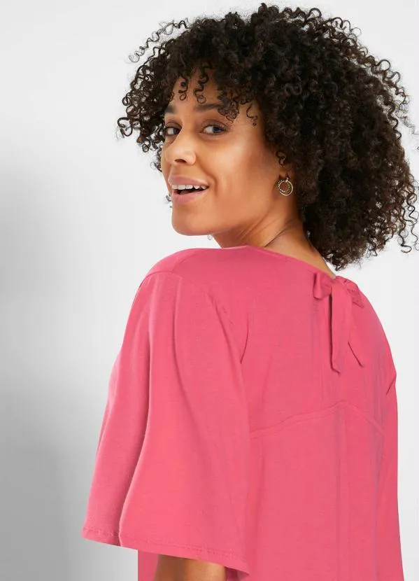 bonprix - Blusa Decote Redondo Pink 3