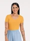 Cativa - Blusa Manga Curta em Canelado Rosa - variação: Laranja