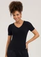 Cativa - Blusa Decote V em Canelado Marrom Claro - variação: Preto