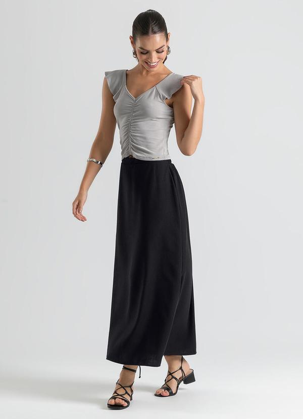 Cativa - Blusa Decote V em Malha Cinza 4