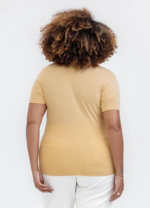 Habana - Blusa Decote V em Misturinha Amarelo Claro - HABANA
