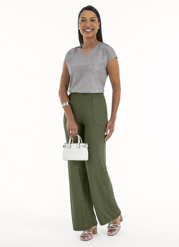 Habana - Blusa Decote V em Misturinha Cinza 3