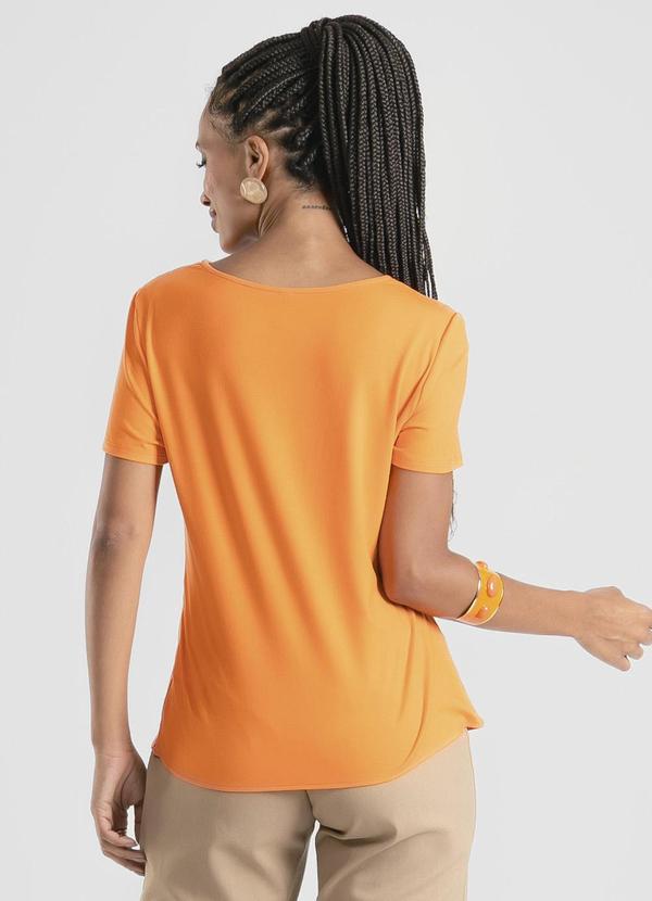 Cativa - Blusa Decote V em Misturinha Laranja 2