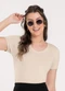 Cativa - Blusa Decote V em Viscose Bege - variação: Bege