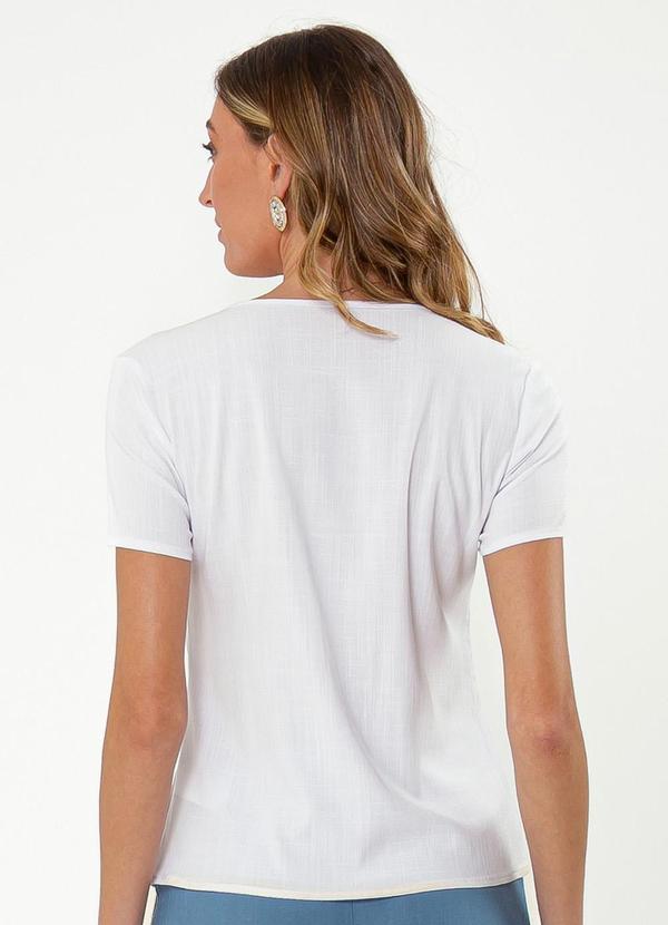 Cativa - Blusa Decote V em Viscose Branco 2