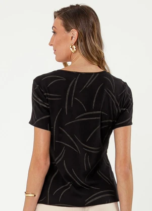 Cativa - Blusa Decote V em Viscose Preto - CATIVA
