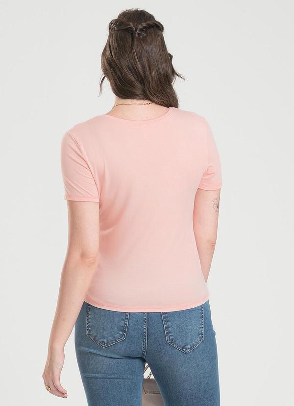 Cativa - Blusa Decote V em Viscose Rosa Claro 2