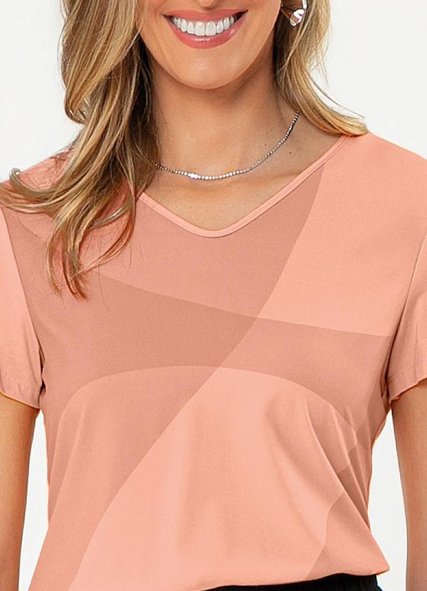Cativa - Blusa Decote V Misturinha Laranja 3