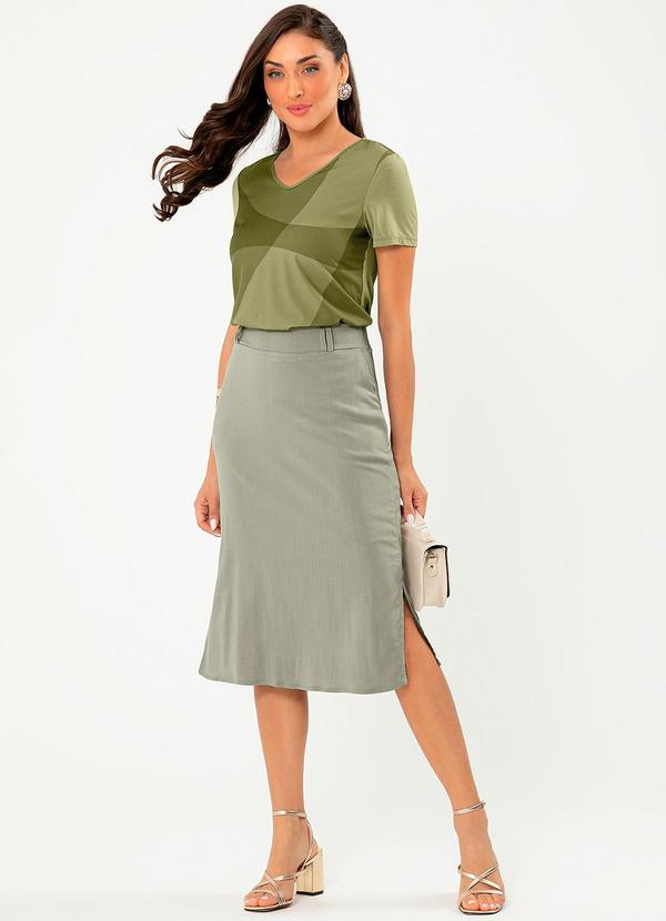 Cativa - Blusa Decote V Misturinha Verde 3