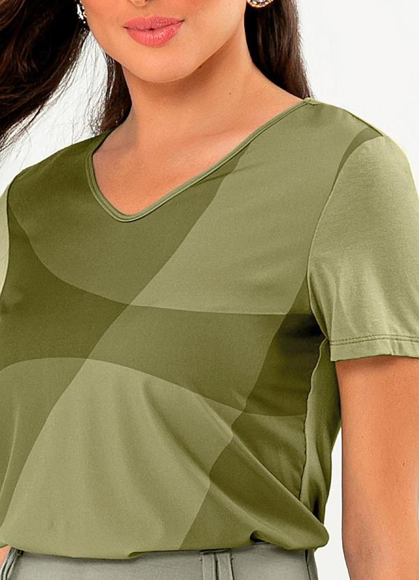 Cativa - Blusa Decote V Misturinha Verde 4