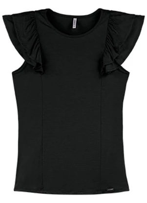 Outlet - Blusa Delicated Summer Adulto Feminino Preto - OUTLET