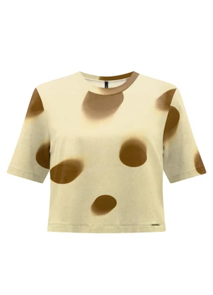 Lunender - Blusa Destampada em Malha Amarelo - LUNENDER