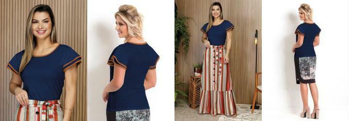 Blusa Detalhe em Caramelo Marinho