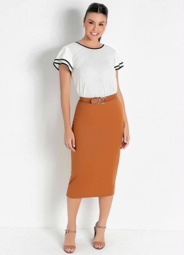 Rosalie - Blusa Detalhe em Preto Off White 5