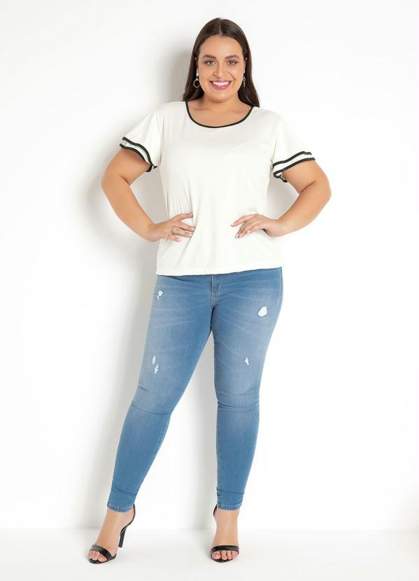 Rosalie - Blusa Detalhe em Preto Off White 10