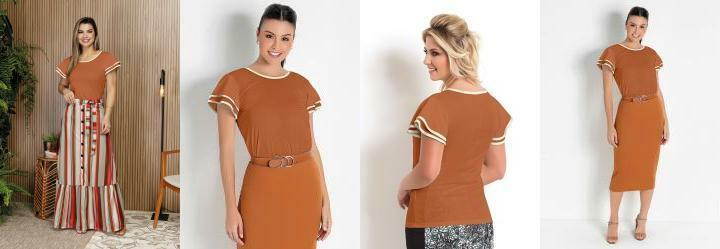 Blusa Detalhe Off White Caramelo