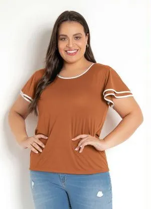 Rosalie - Blusa Detalhe Off White Caramelo - ROSALIE