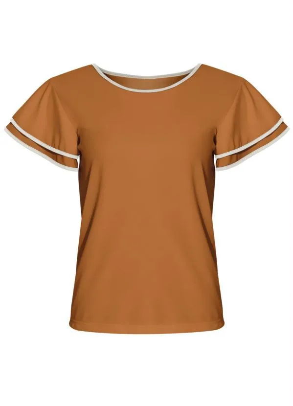 Rosalie - Blusa Detalhe Off White Caramelo 10