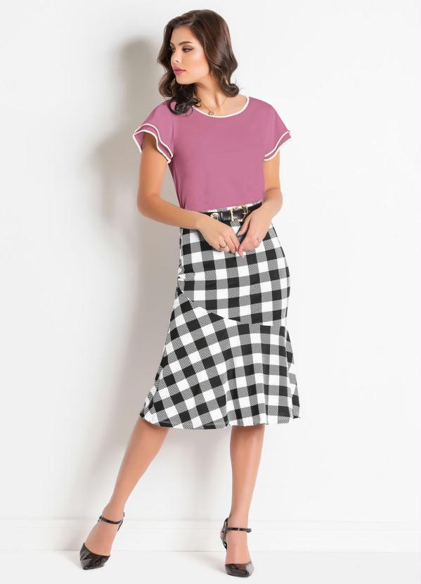 Rosalie - Blusa Detalhe Off White Rosa Moda Evangélica 3