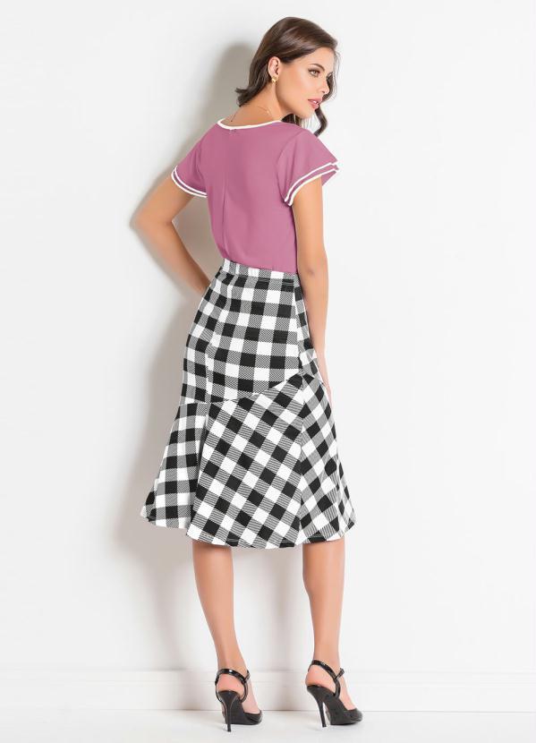 Rosalie - Blusa Detalhe Off White Rosa Moda Evangélica 4