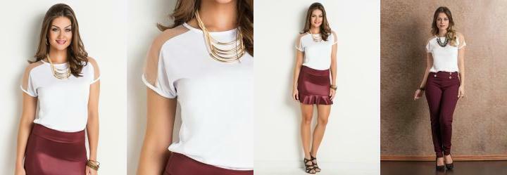 Blusa Detalhe Tule Branca