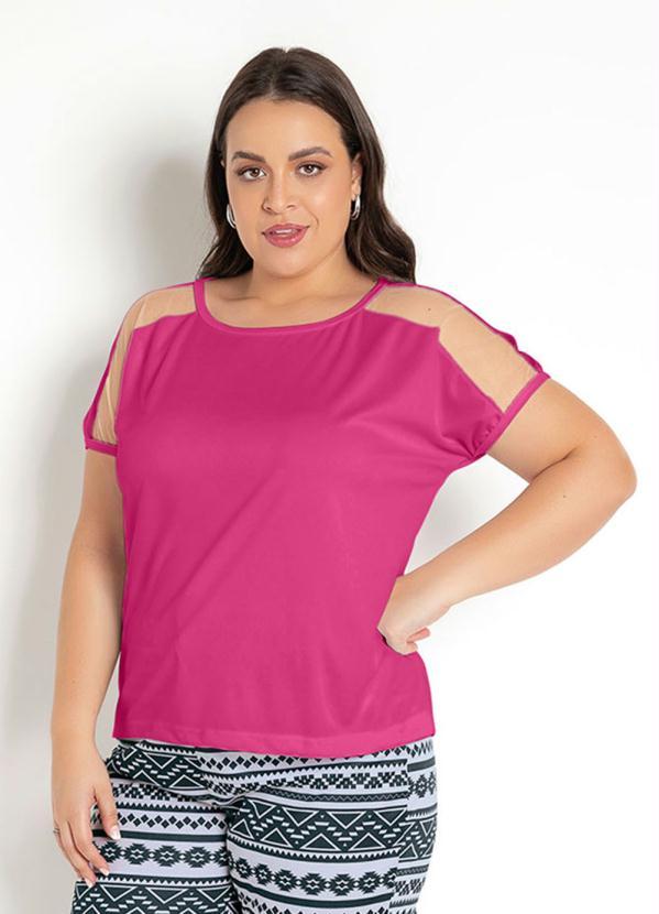 Moda Pop - Blusa Detalhe Tule Pink 3