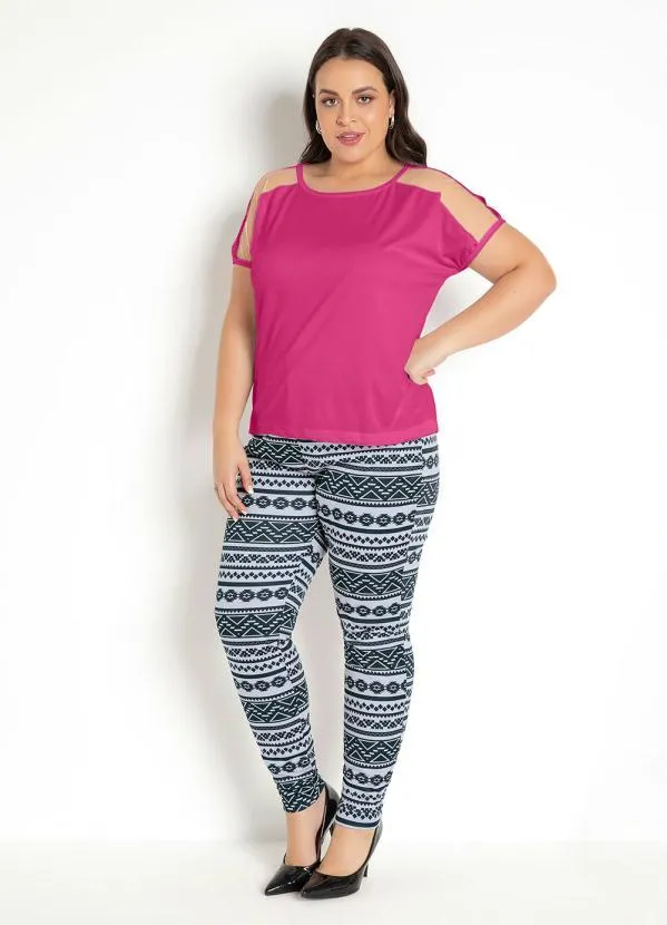 Moda Pop - Blusa Detalhe Tule Pink 6