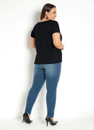 Moda Pop - Blusa Detalhe Tule Preto - MODA POP