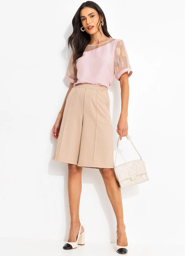 Quintess - Blusa Devorê Rosé em Chiffon 14