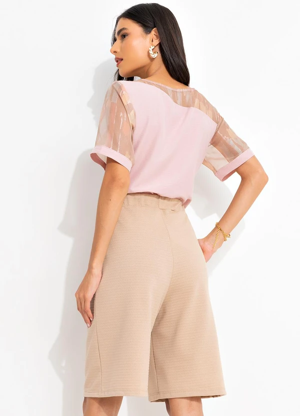 Quintess - Blusa Devorê Rosé em Chiffon 13