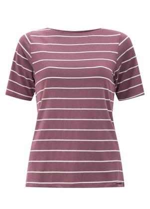Lunender - Blusa Dlistrada em Malha Ribana Bordo - LUNENDER