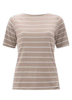 Lunender - Blusa Dlistrada em Malha Ribana Cinza - LUNENDER