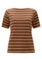 Lunender - Blusa Dlistrada em Malha Ribana Cinza - variação: Marrom
