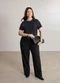 Lunender Mais Mulher - Blusa Dplus Size em Malha Crepe Laranja - variação: Preto