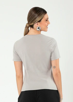 Cativa - Blusa em Algodão Cinza Claro - CATIVA
