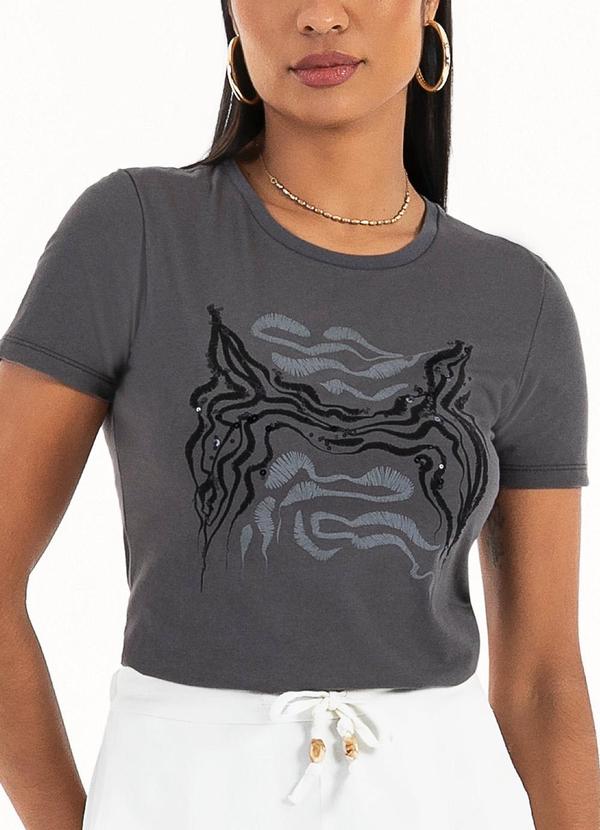 Habana - Blusa em Algodão Cinza Escuro 3