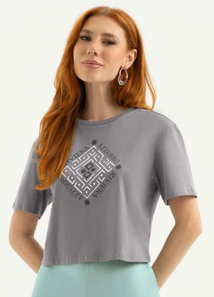 Cativa - Blusa em Algodão  Cinza - CATIVA