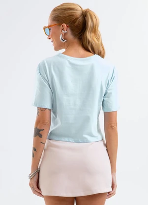Cativa - Blusa em Algodão com Aplicação Decorativa Azul - CATIVA