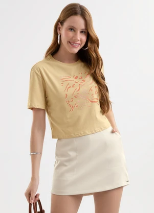Cativa - Blusa em Algodão com Aplicação Decorativa Bege - CATIVA