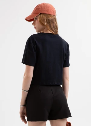 Cativa - Blusa em Algodão com Aplicação Decorativa Preto - CATIVA
