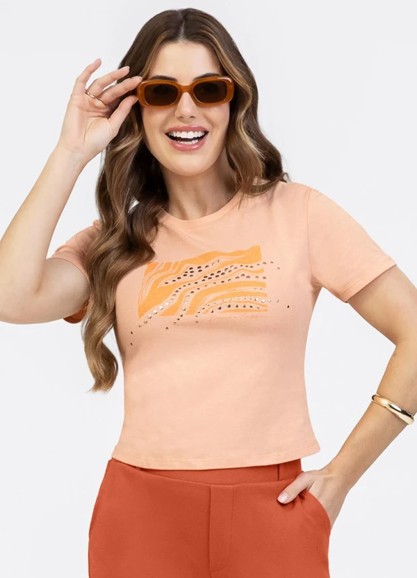 Habana - Blusa em Algodão Laranja