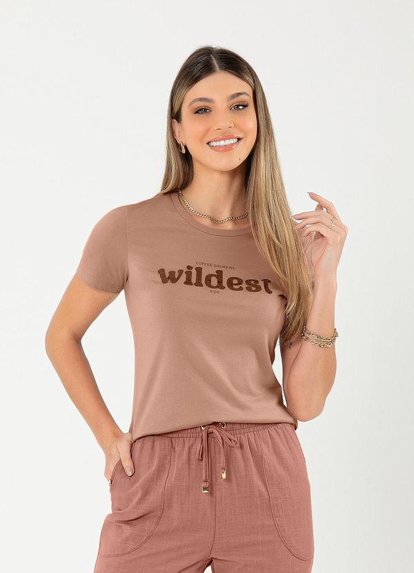 Cativa - Blusa em Algodão Marrom Claro